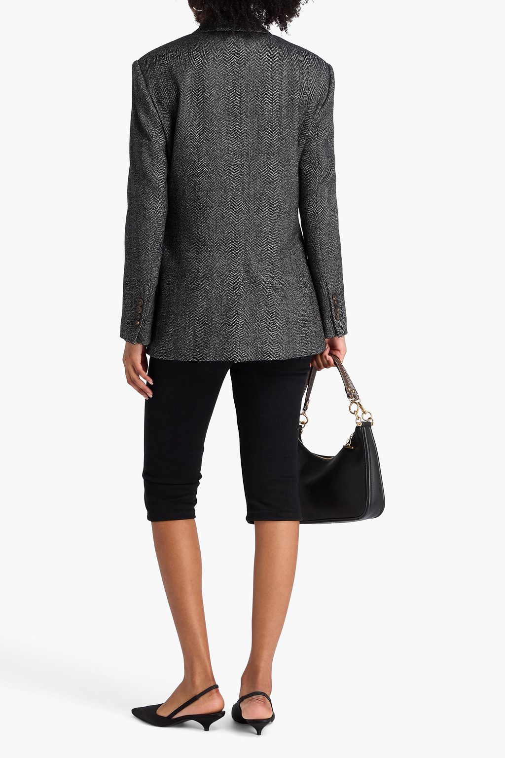 BRUNELLO CUCINELLI Double-breasted herringbone wool-blend blazer