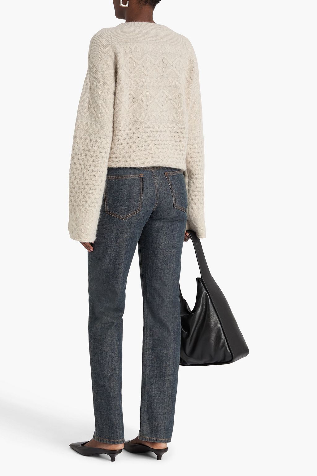 LOULOU STUDIO Omaha Pullover aus einer Wollmischung mit Zopfstrickmuster