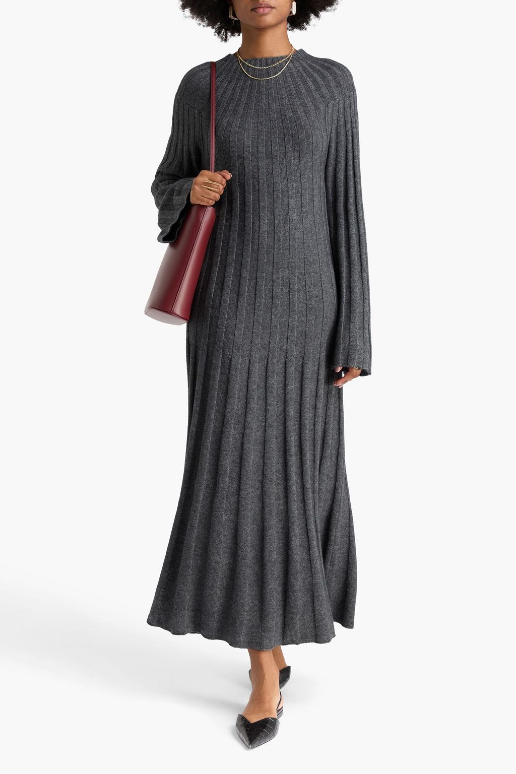 LOULOU STUDIO Irma ribbed wool and cashmere-blend midi dress