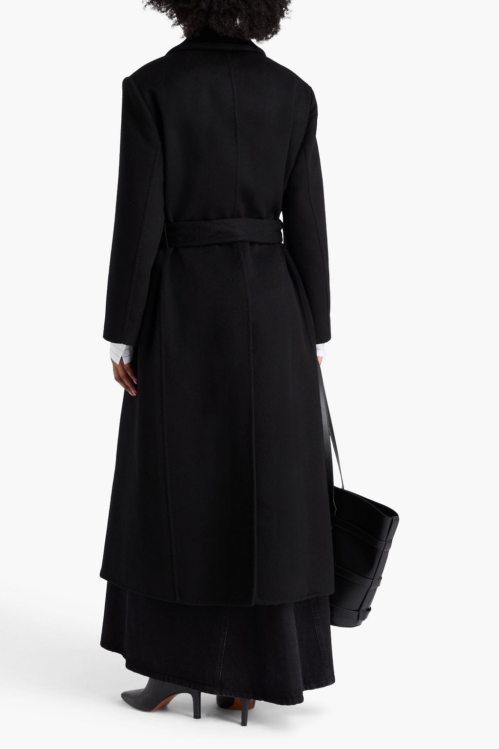 BRUNELLO CUCINELLI 브러시드 캐시미어 벨티드 코트