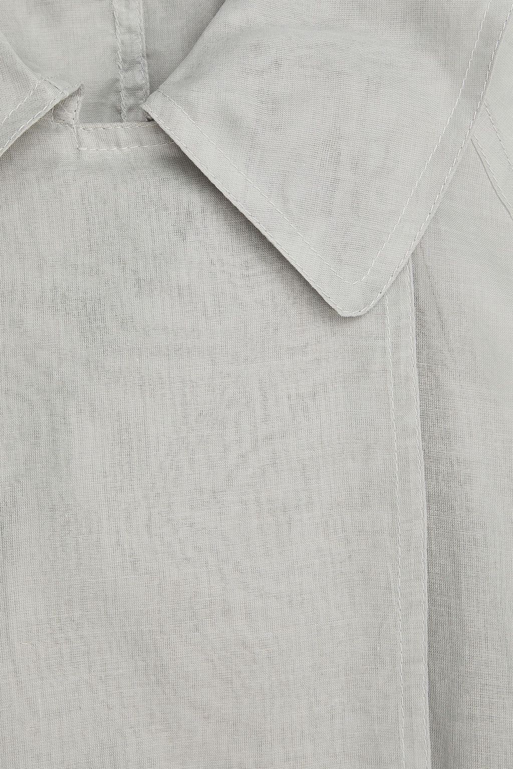 BRUNELLO CUCINELLI Double-breasted bead-embellished cotton-organdie coat