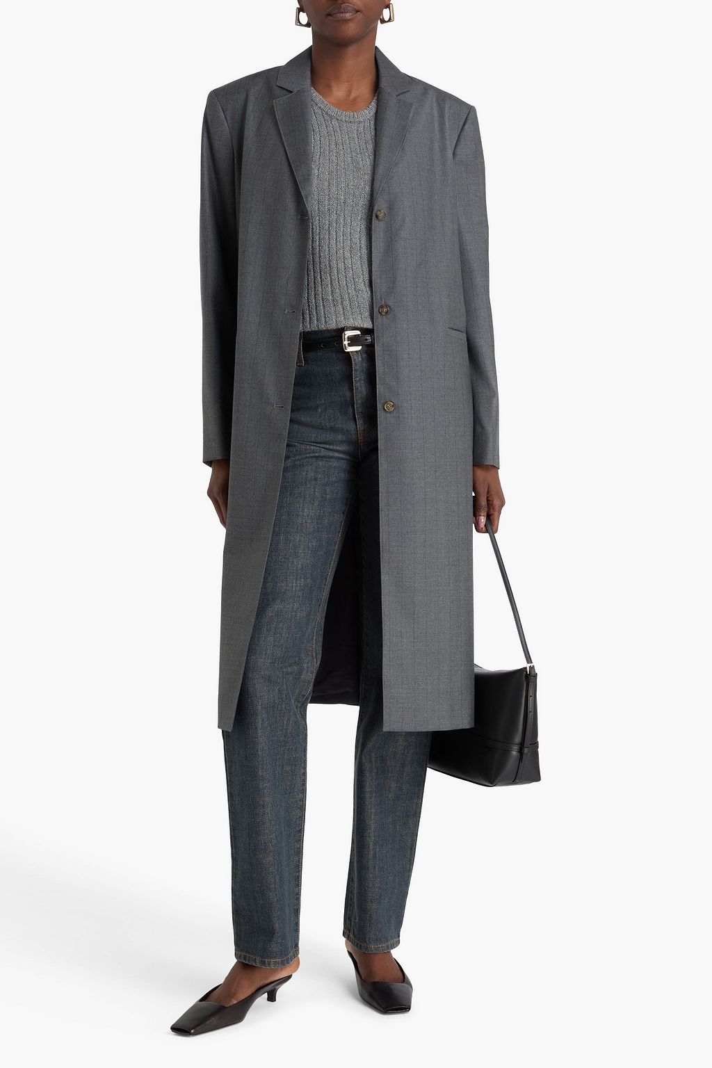LOULOU STUDIO Marlon pinstriped wool-twill coat