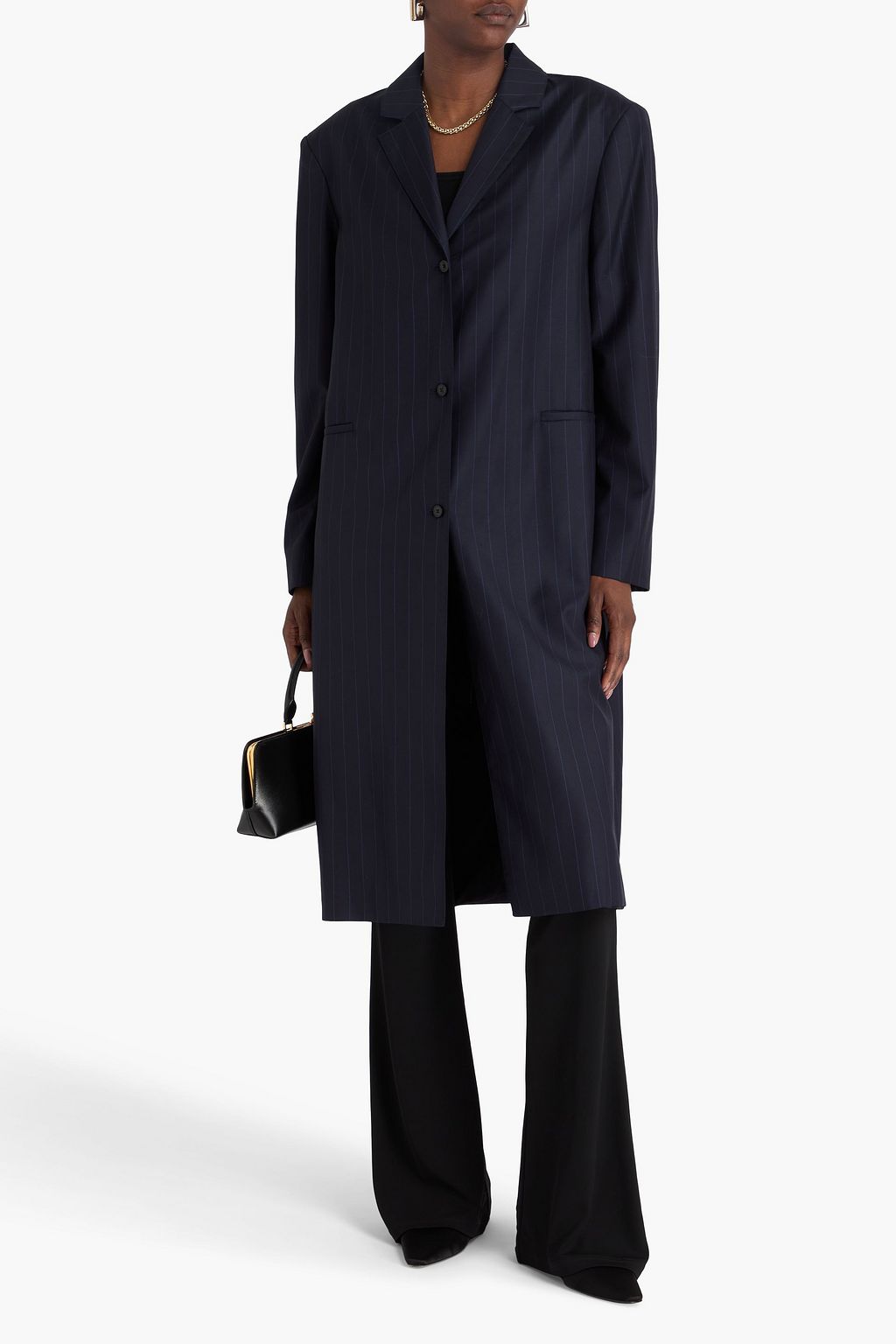 LOULOU STUDIO Marlon pinstriped wool-twill coat