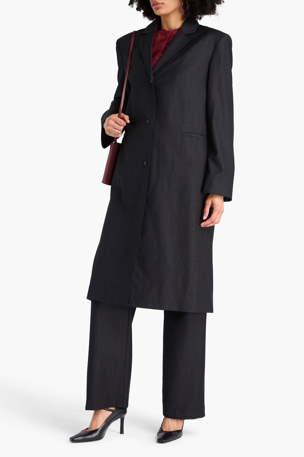 LOULOU STUDIO Marlon pinstriped wool-twill coat