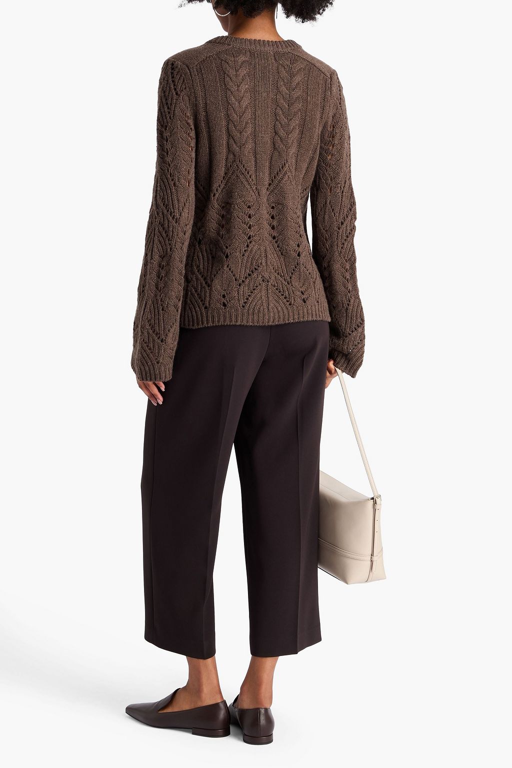 LOULOU STUDIO Frutos pointelle-knit merino wool and cashmere-blend cardigan