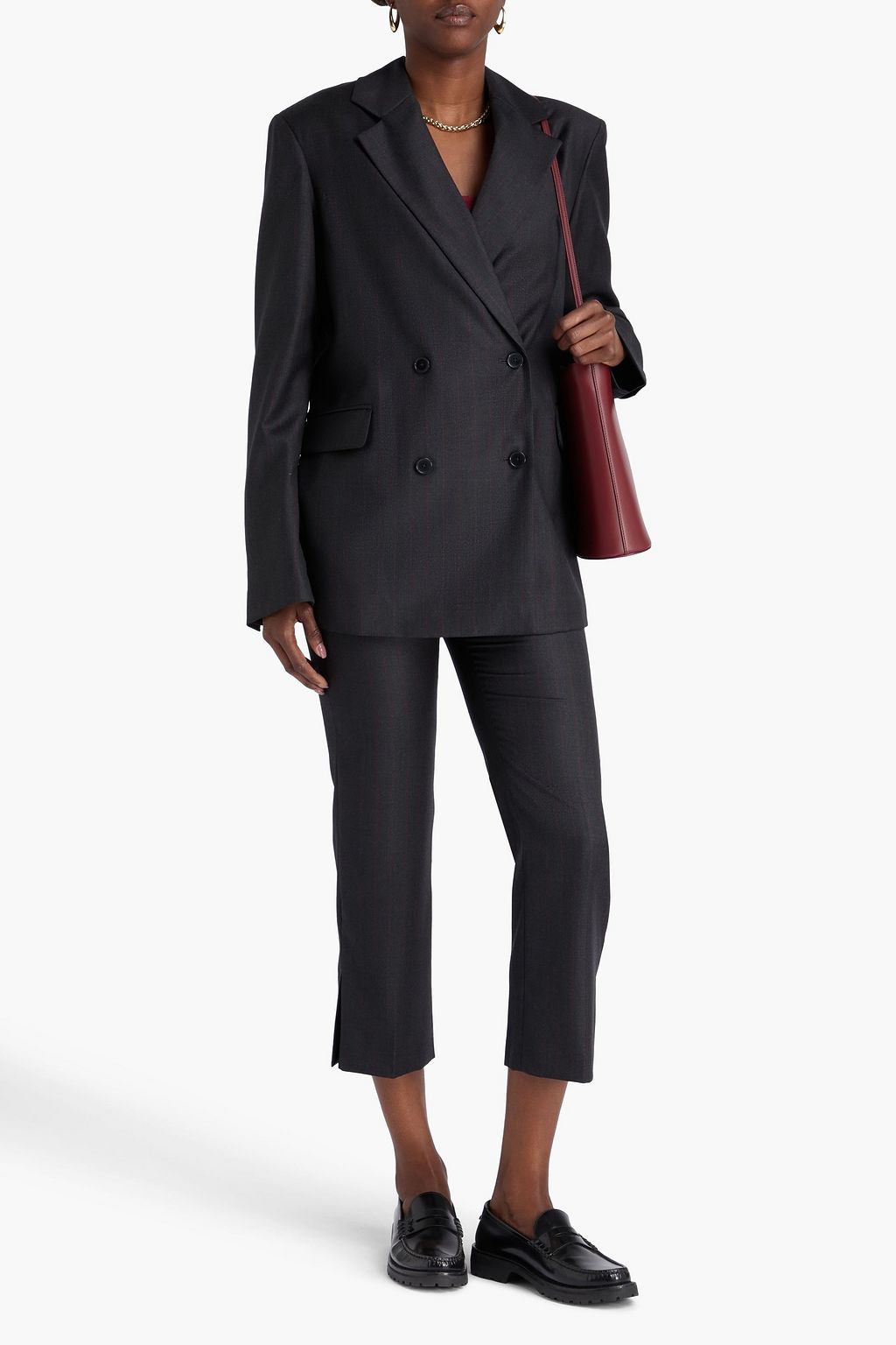 LOULOU STUDIO Mayol double-breasted pinstriped wool-twill blazer