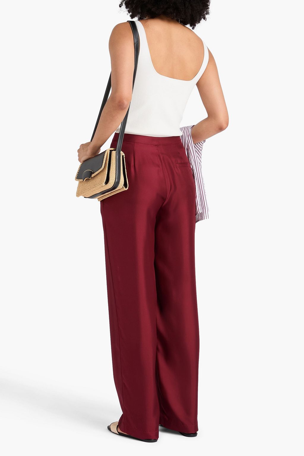 LOULOU STUDIO Fafila Hose mit weitem Bein aus Seiden-Twill