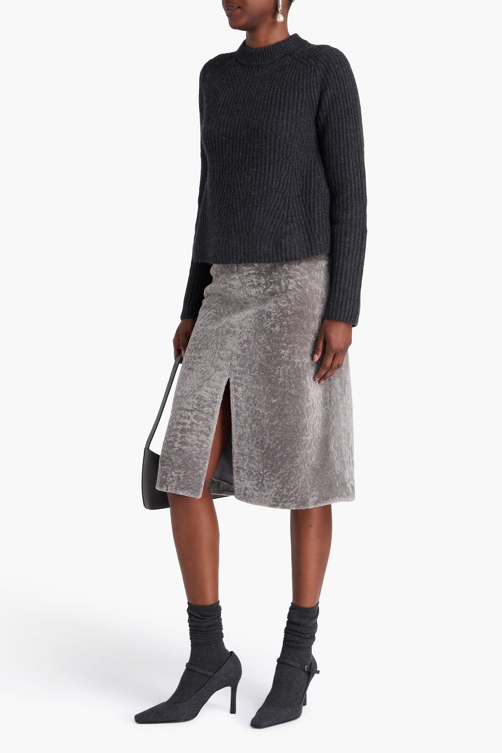 LOULOU STUDIO Elara shearling skirt
