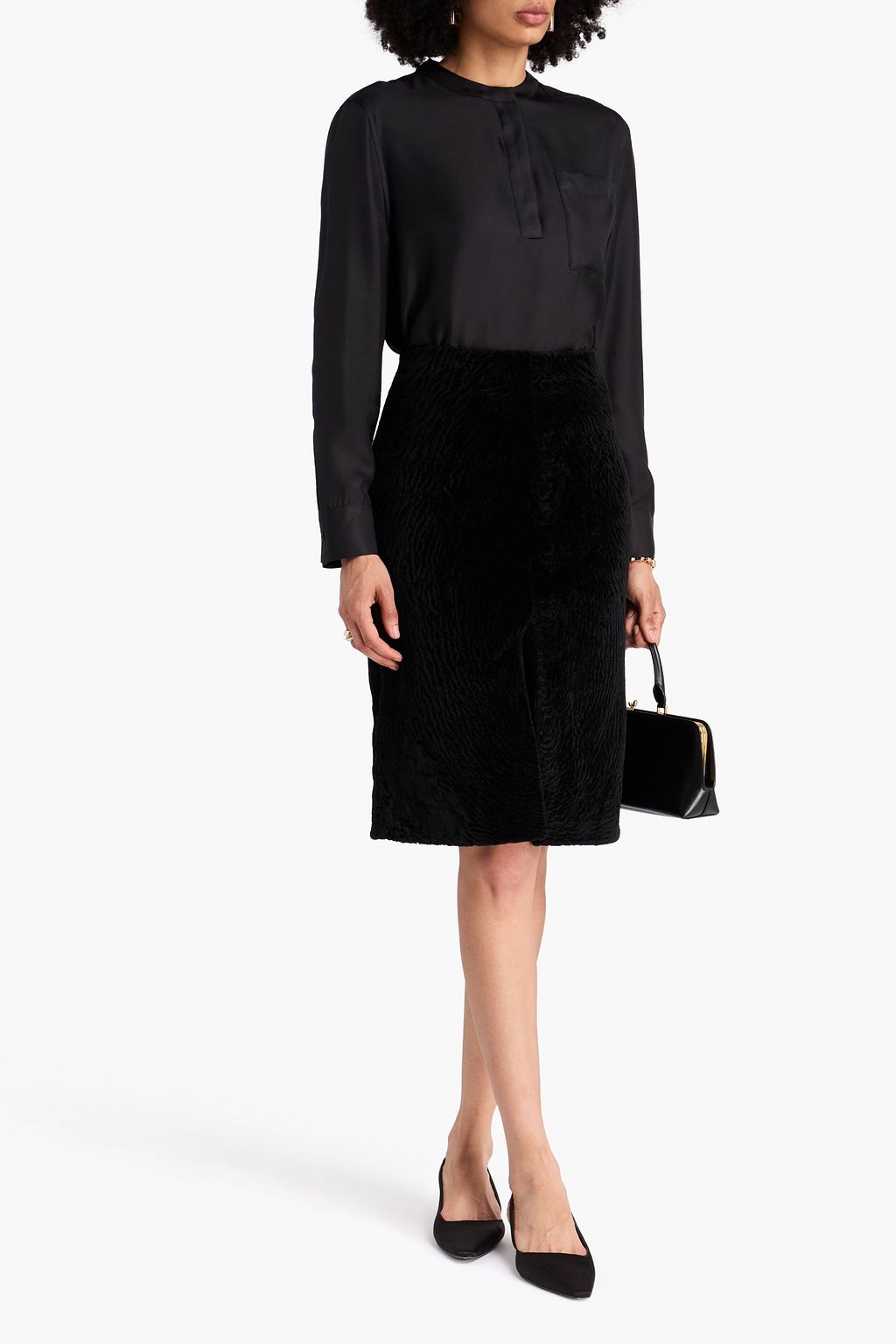 LOULOU STUDIO Elara shearling skirt