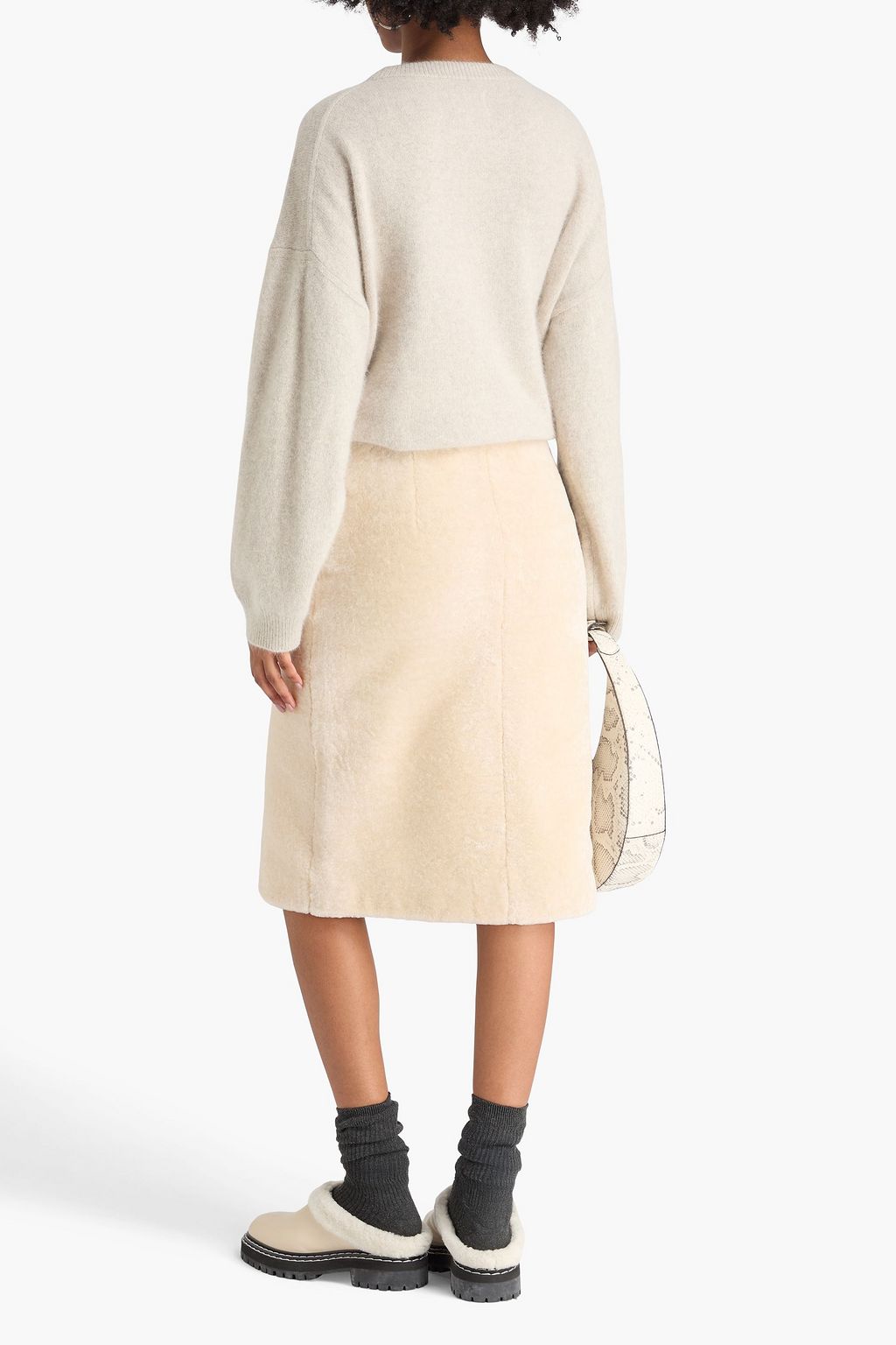 LOULOU STUDIO Elara shearling skirt