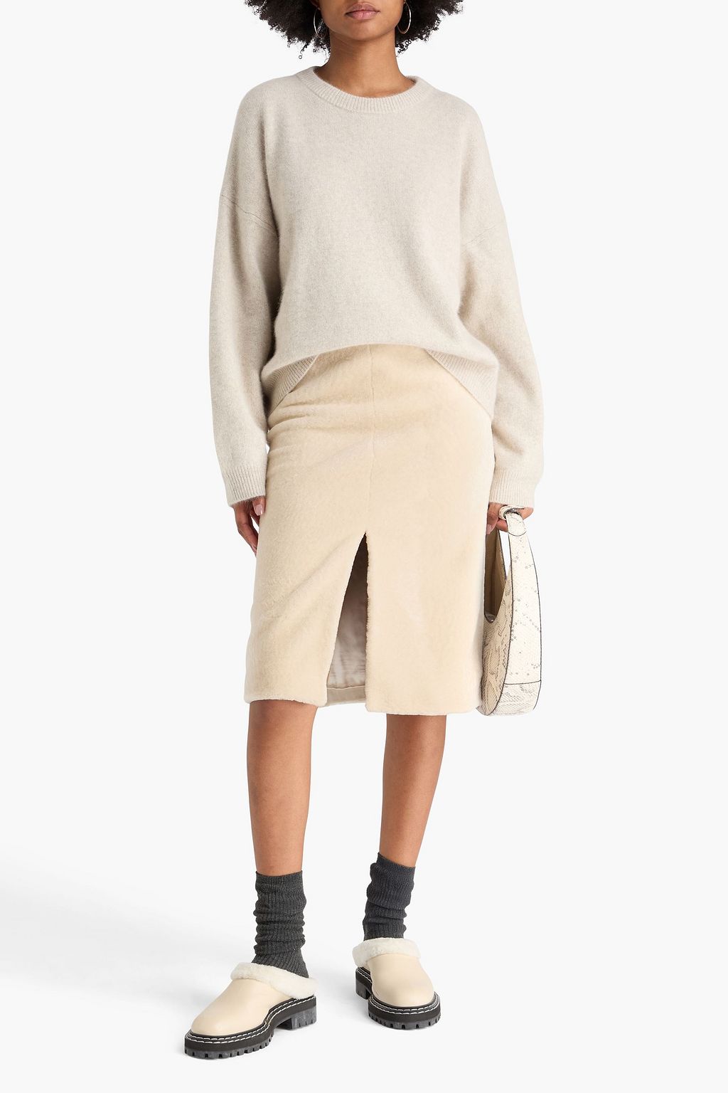 LOULOU STUDIO Elara shearling skirt