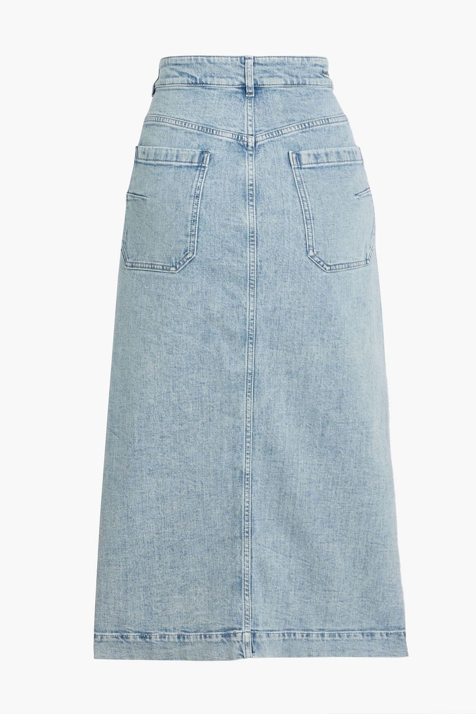 Another Tomorrow Denim Midi Pencil Skirt In Blue