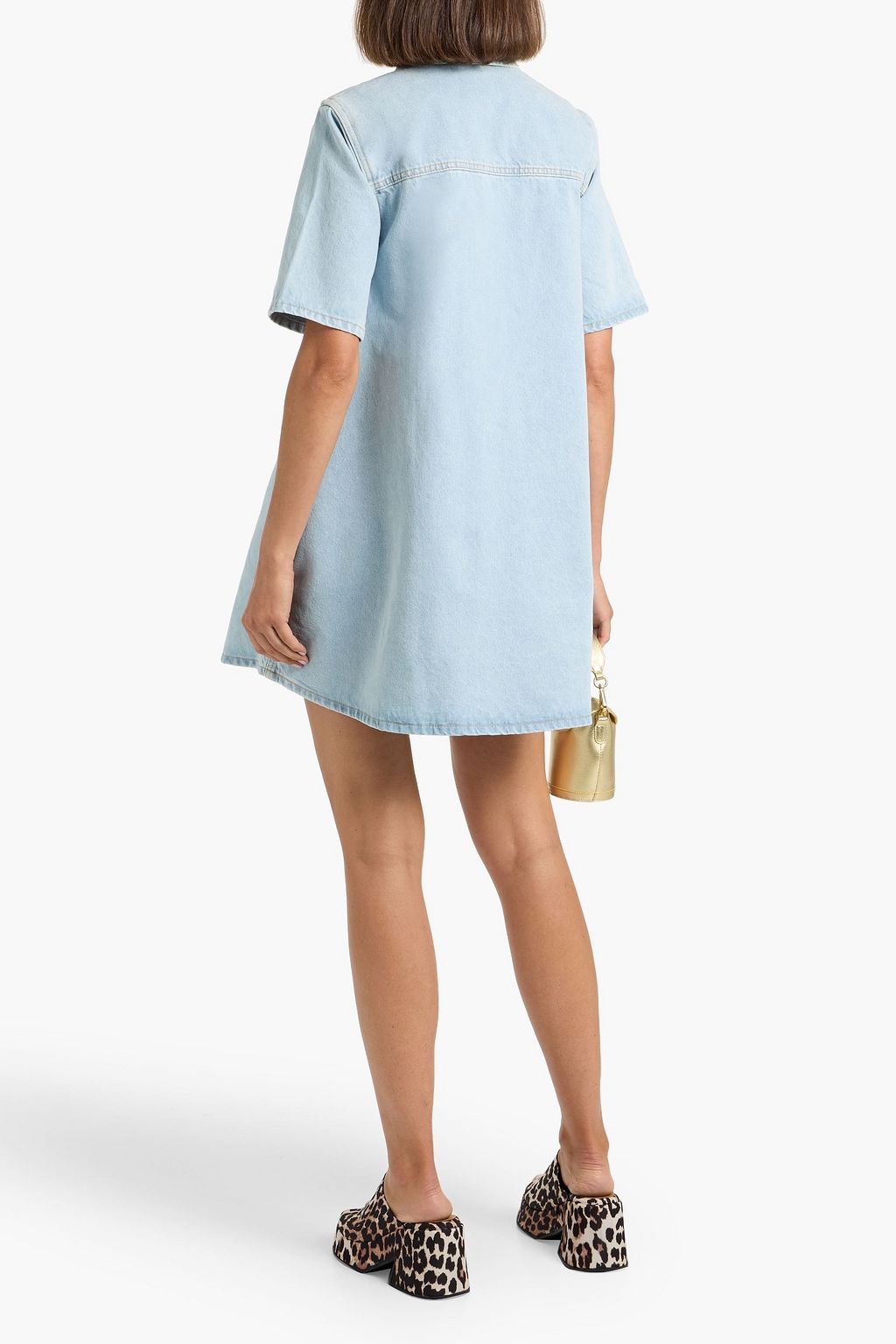 GANNI Denim mini shirt dress