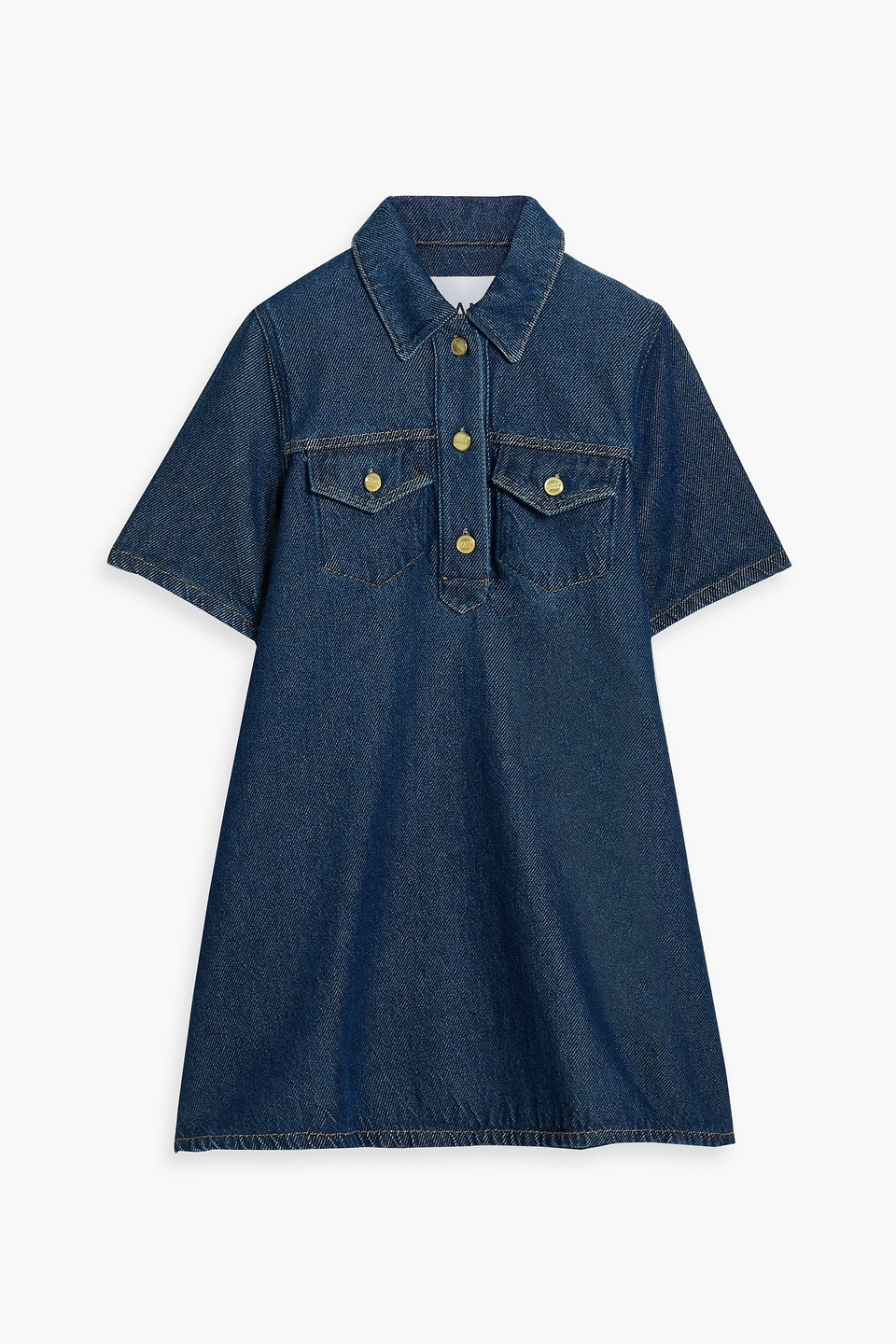 Ganni Denim Mini Shirt Dress