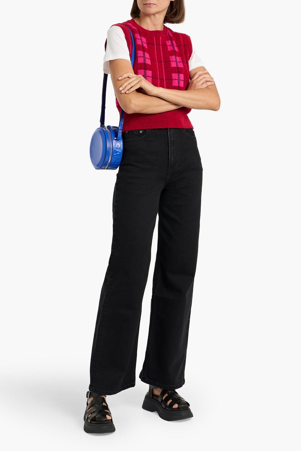 GANNI High-rise wide-leg jeans