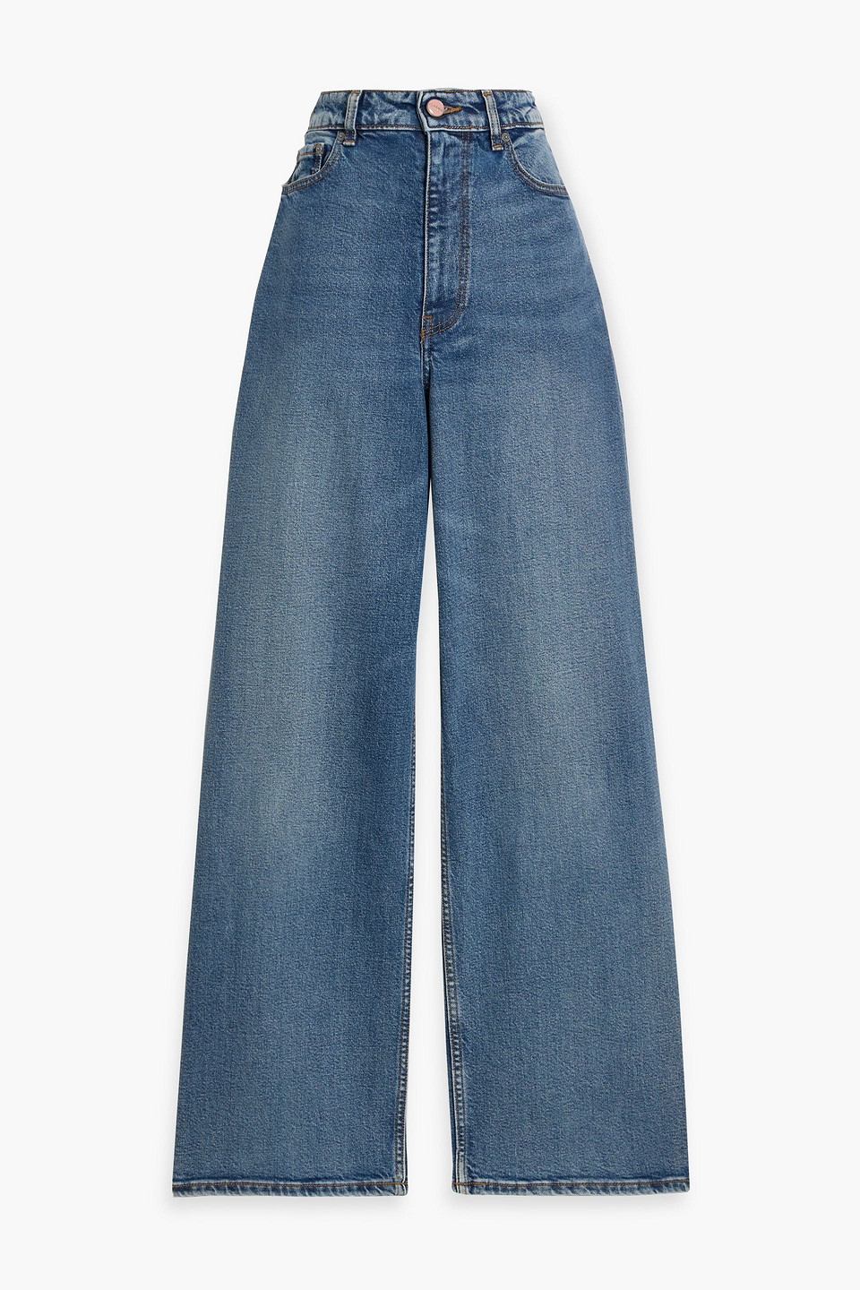 Ganni High-rise Wide-leg Jeans In Blue