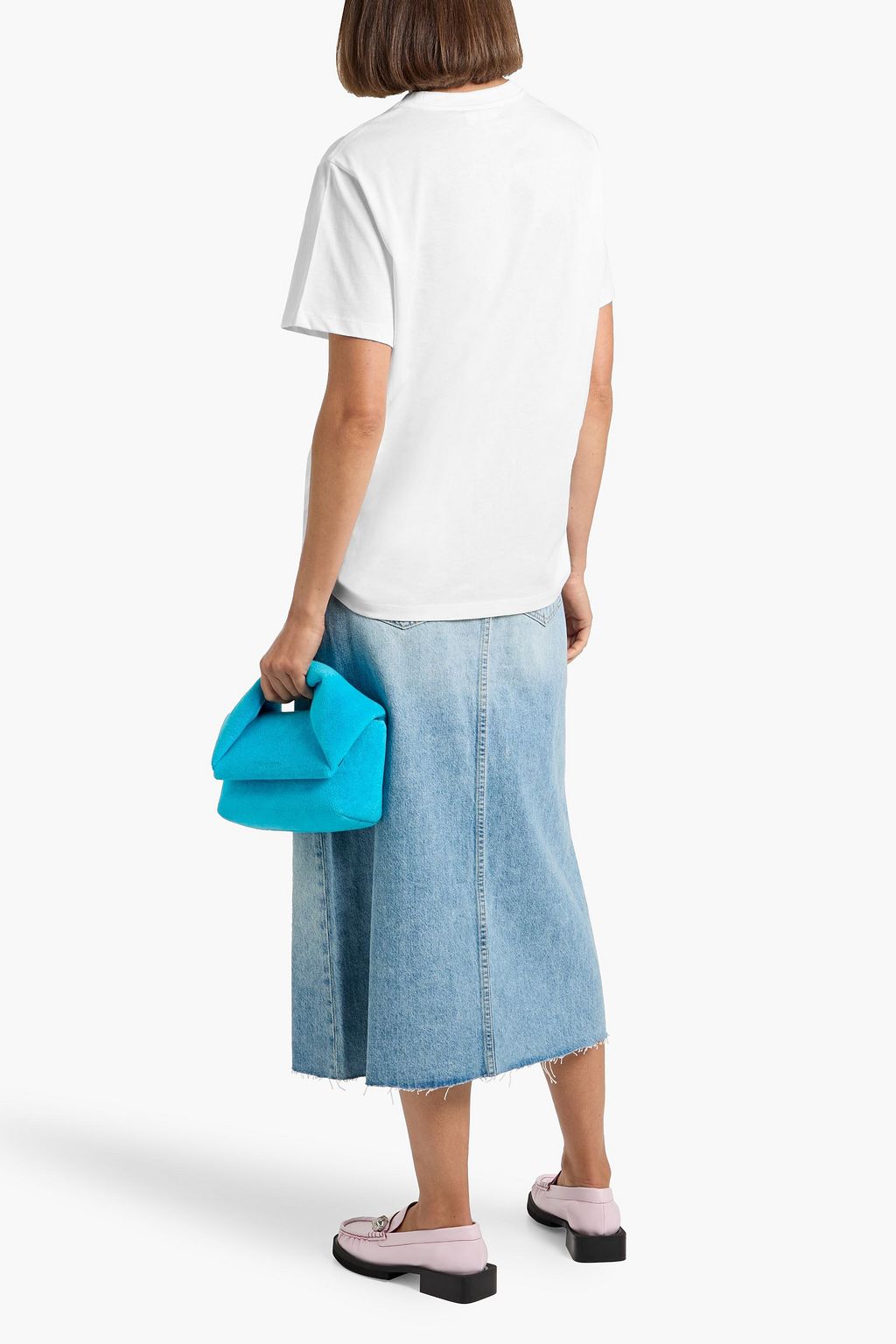 GANNI Printed cotton-jersey T-shirt
