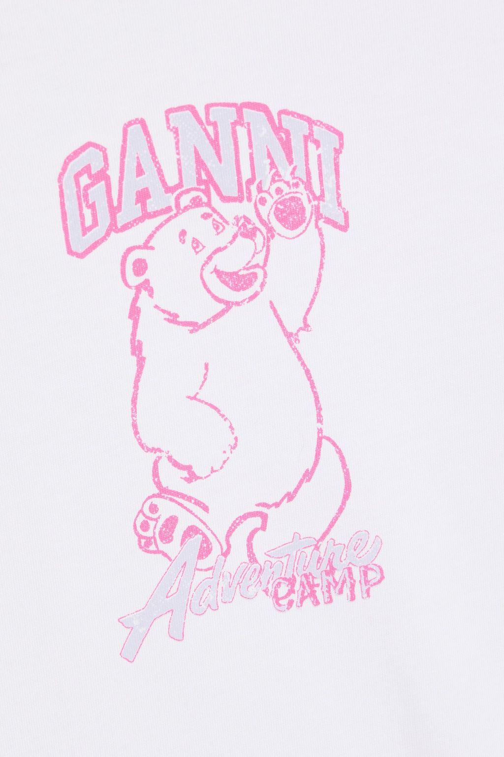 GANNI Printed cotton-jersey T-shirt
