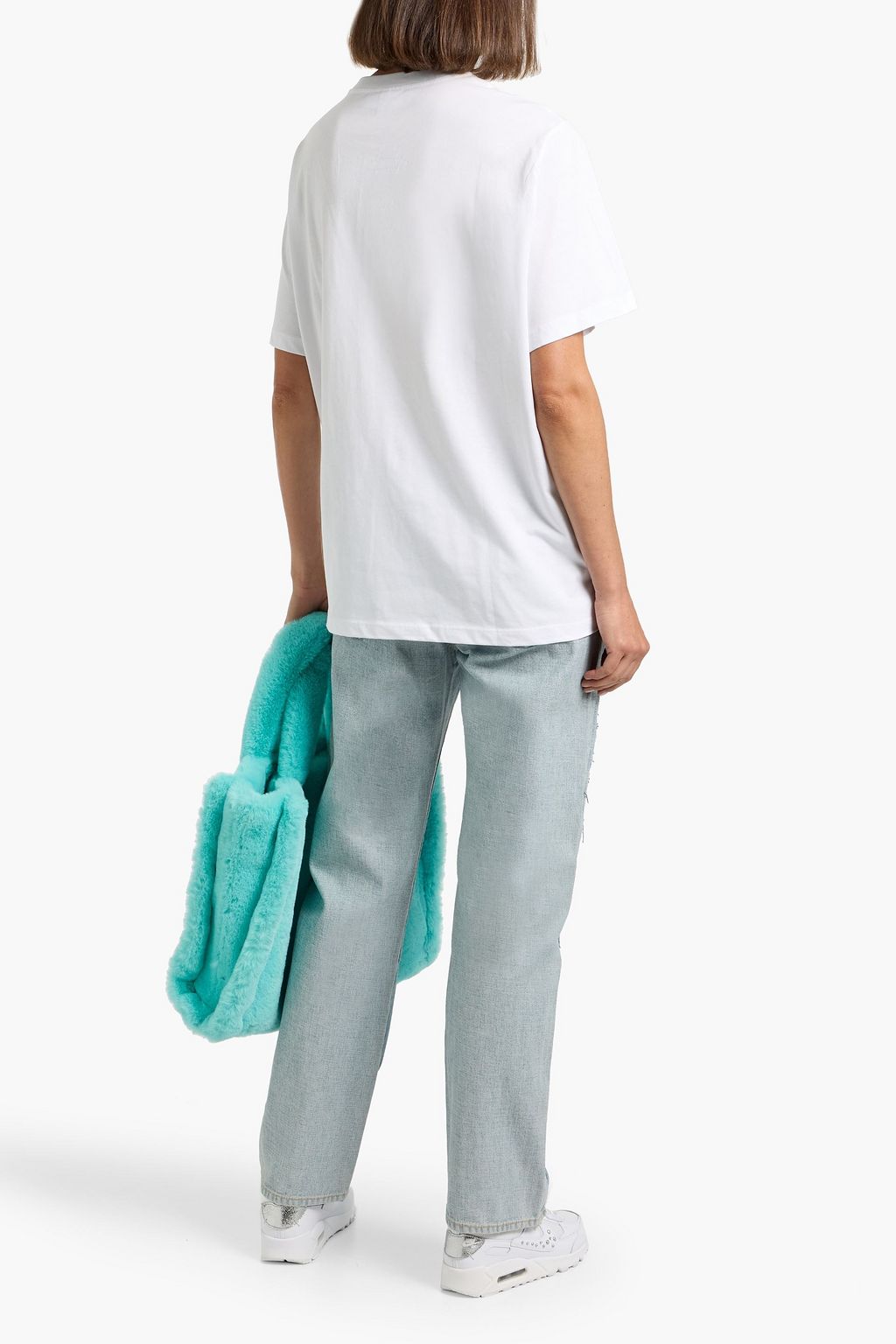 GANNI Printed cotton-jersey T-shirt