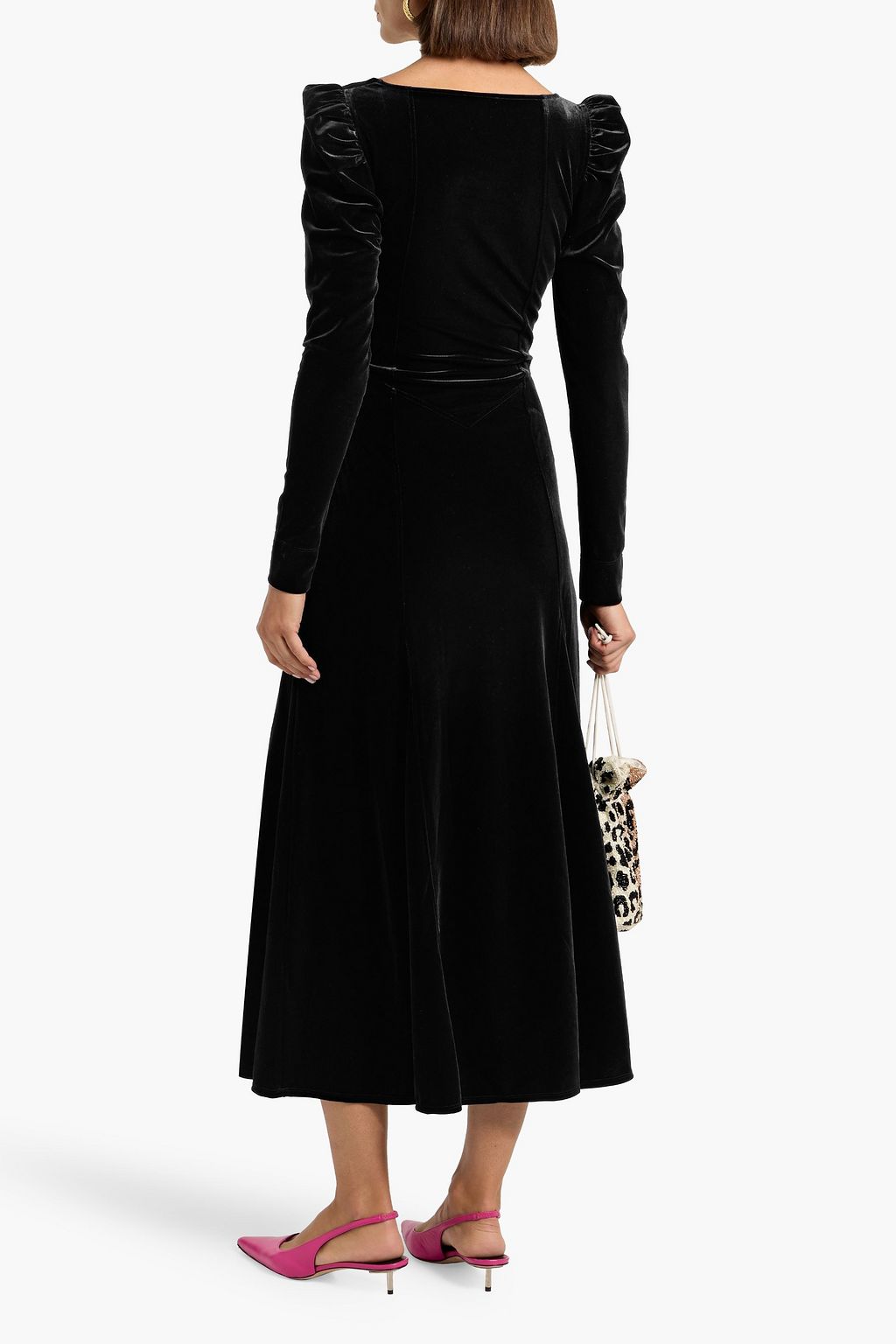 GANNI Velvet midi dress