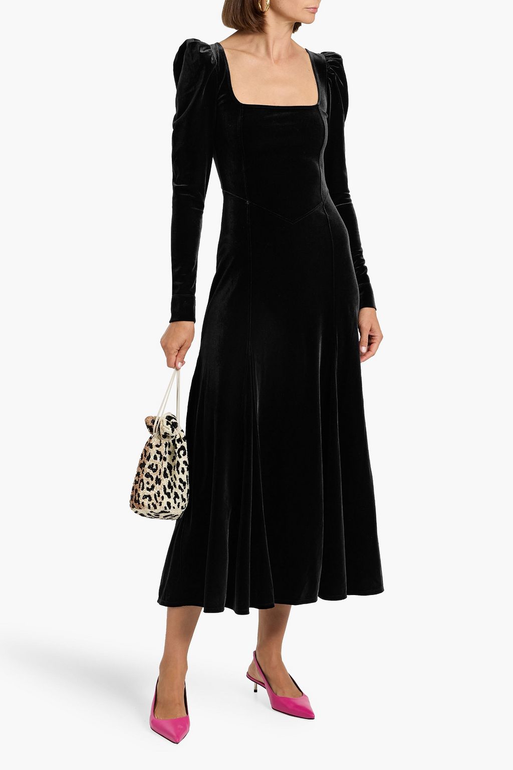 GANNI Velvet midi dress