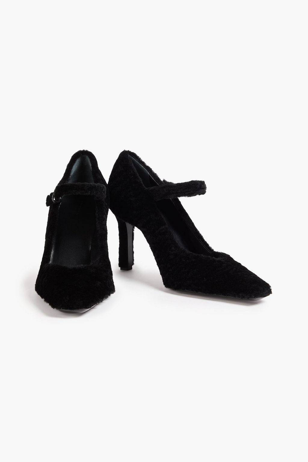 LOULOU STUDIO Kelly shearling Mary Jane pumps