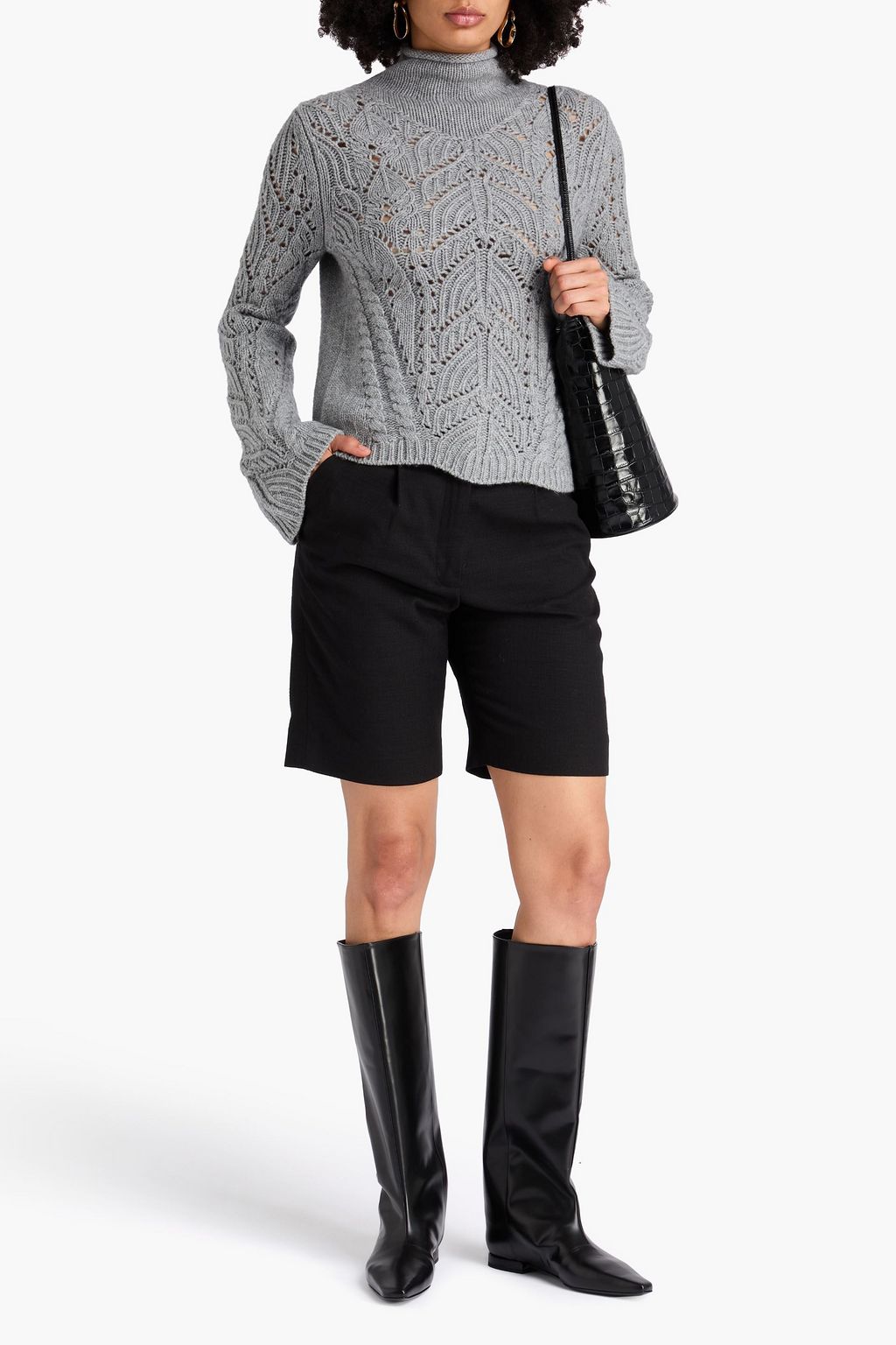 LOULOU STUDIO Gustavia pointelle-knit wool and cashmere-blend turtleneck sweater