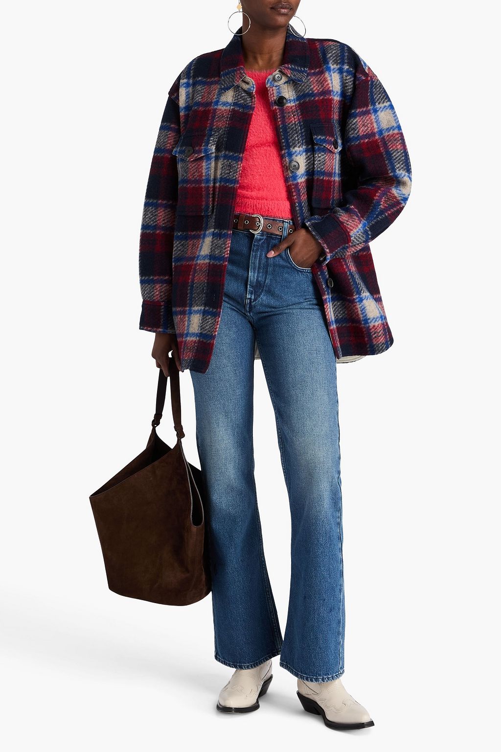 MARANT ÉTOILE Harveli checked flannel coat