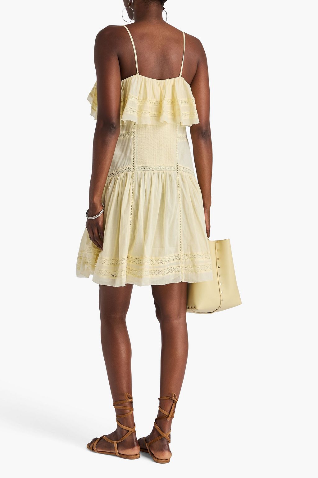 MARANT ÉTOILE Moly lace-trimmed cotton-voile mini dress