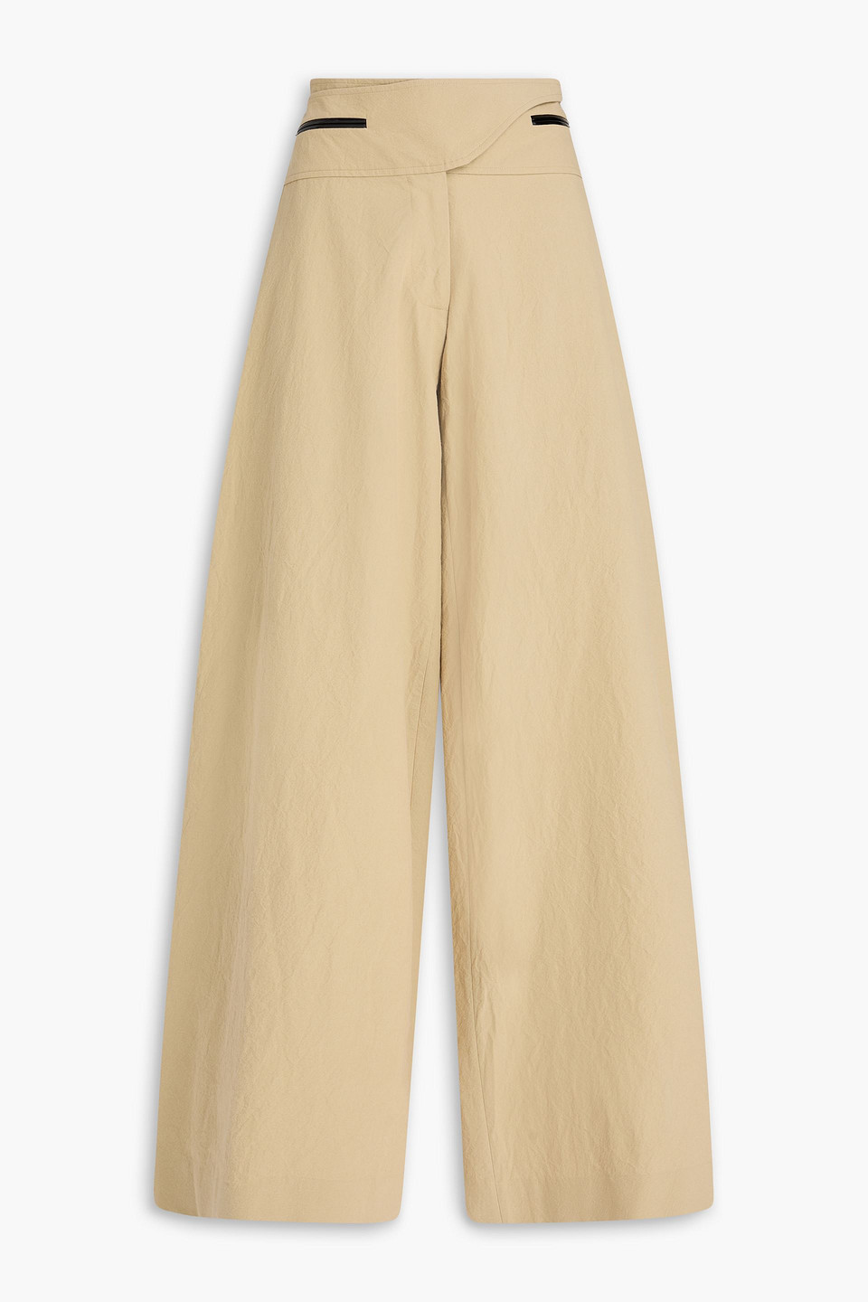 Christopher Esber Crinkled Cotton Wide-leg Trousers In Sand