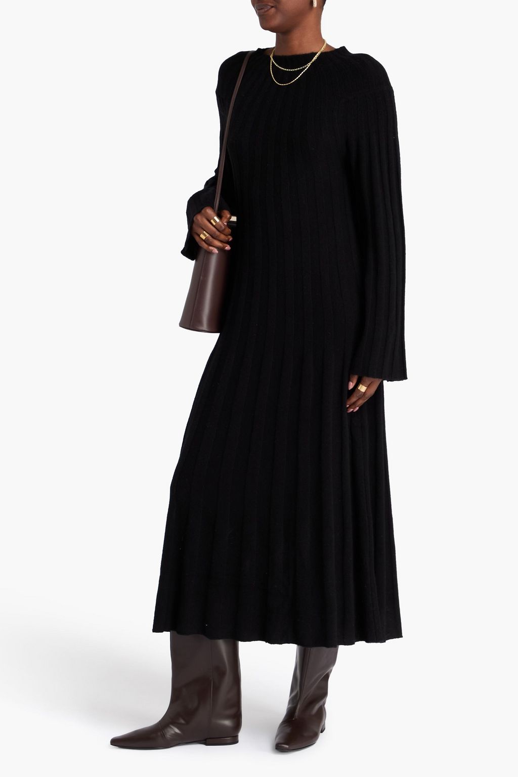 LOULOU STUDIO Irma ribbed wool and cashmere-blend midi dress
