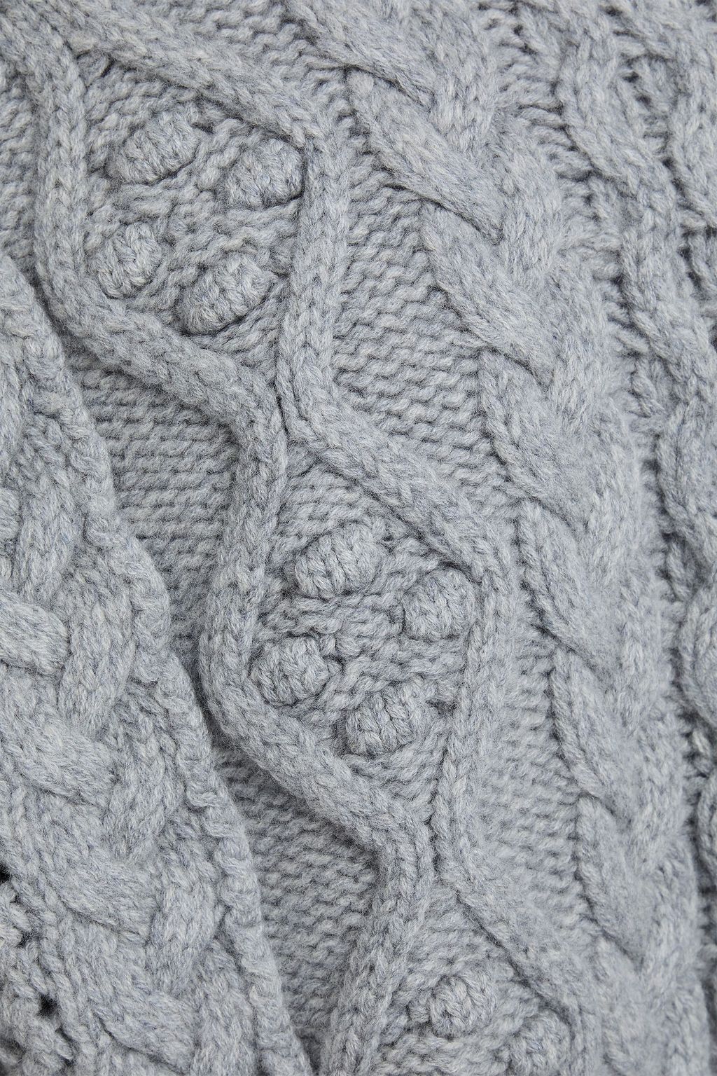 LOULOU STUDIO Rollkragenpullover „Anar“ aus einer Woll-Kaschmirmischung mit Zopfstrickmuster