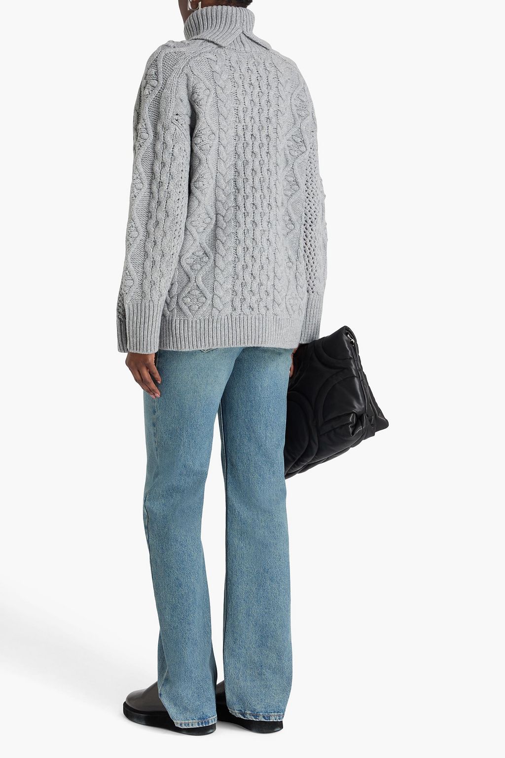 LOULOU STUDIO Rollkragenpullover „Anar“ aus einer Woll-Kaschmirmischung mit Zopfstrickmuster