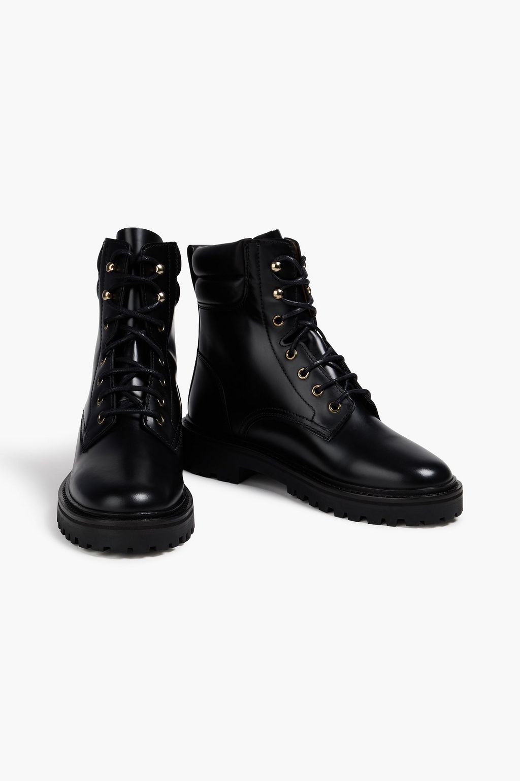 ISABEL MARANT Campa glossed-leather combat boots