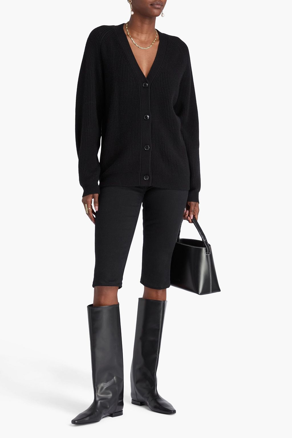 LOULOU STUDIO Leka  ribbed cashmere cardigan