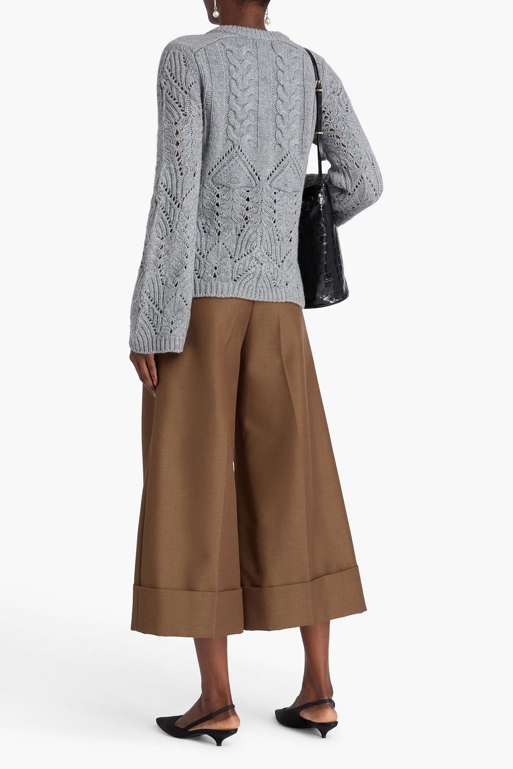 LOULOU STUDIO Frutos pointelle-knit merino wool and cashmere-blend cardigan