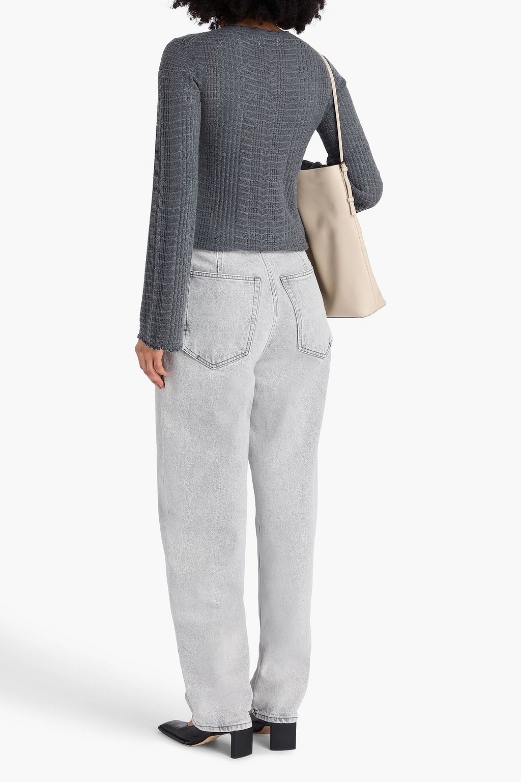 LOULOU STUDIO Zoe pointelle-knit wool-blend sweater