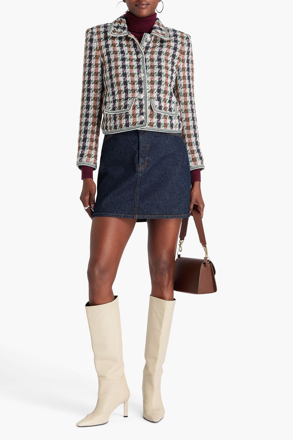 VERONICA BEARD Makayla checked cotton-blend tweed jacket