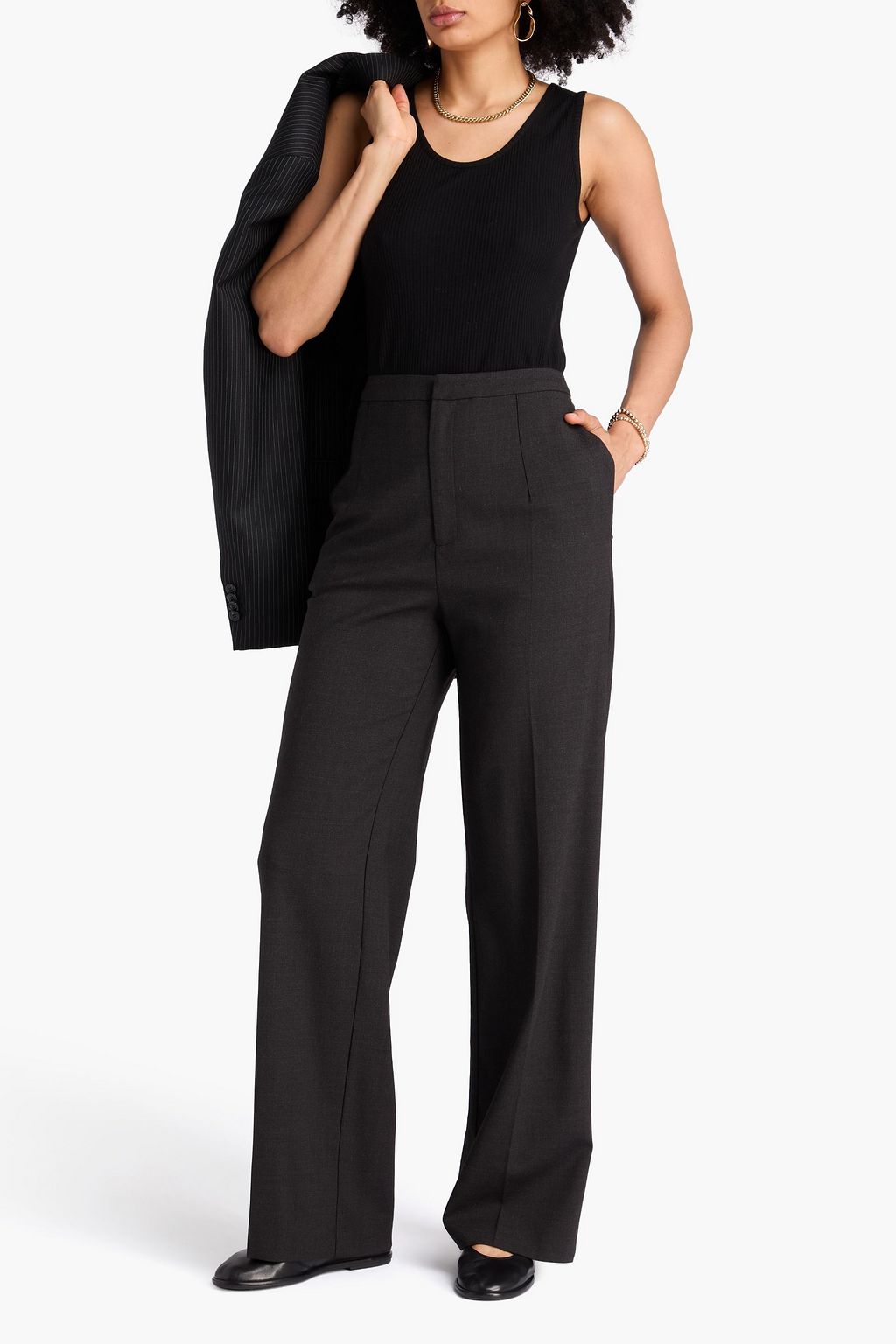 LOULOU STUDIO Alicudi mélange ribbed jersey tank