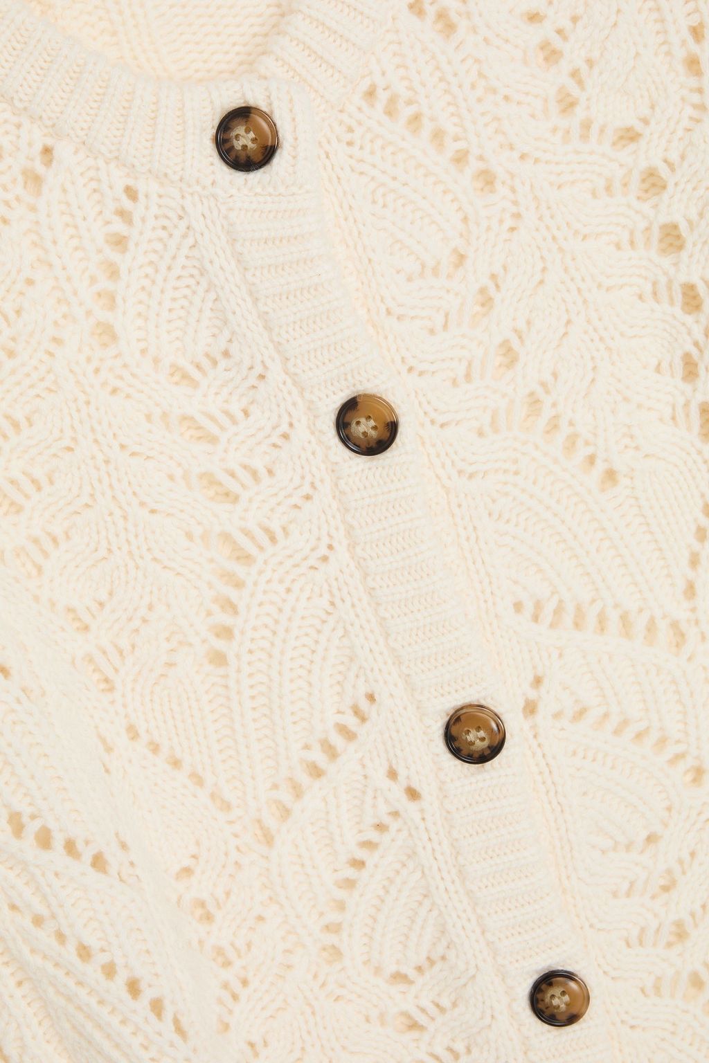 LOULOU STUDIO Frutos pointelle-knit merino wool and cashmere-blend cardigan