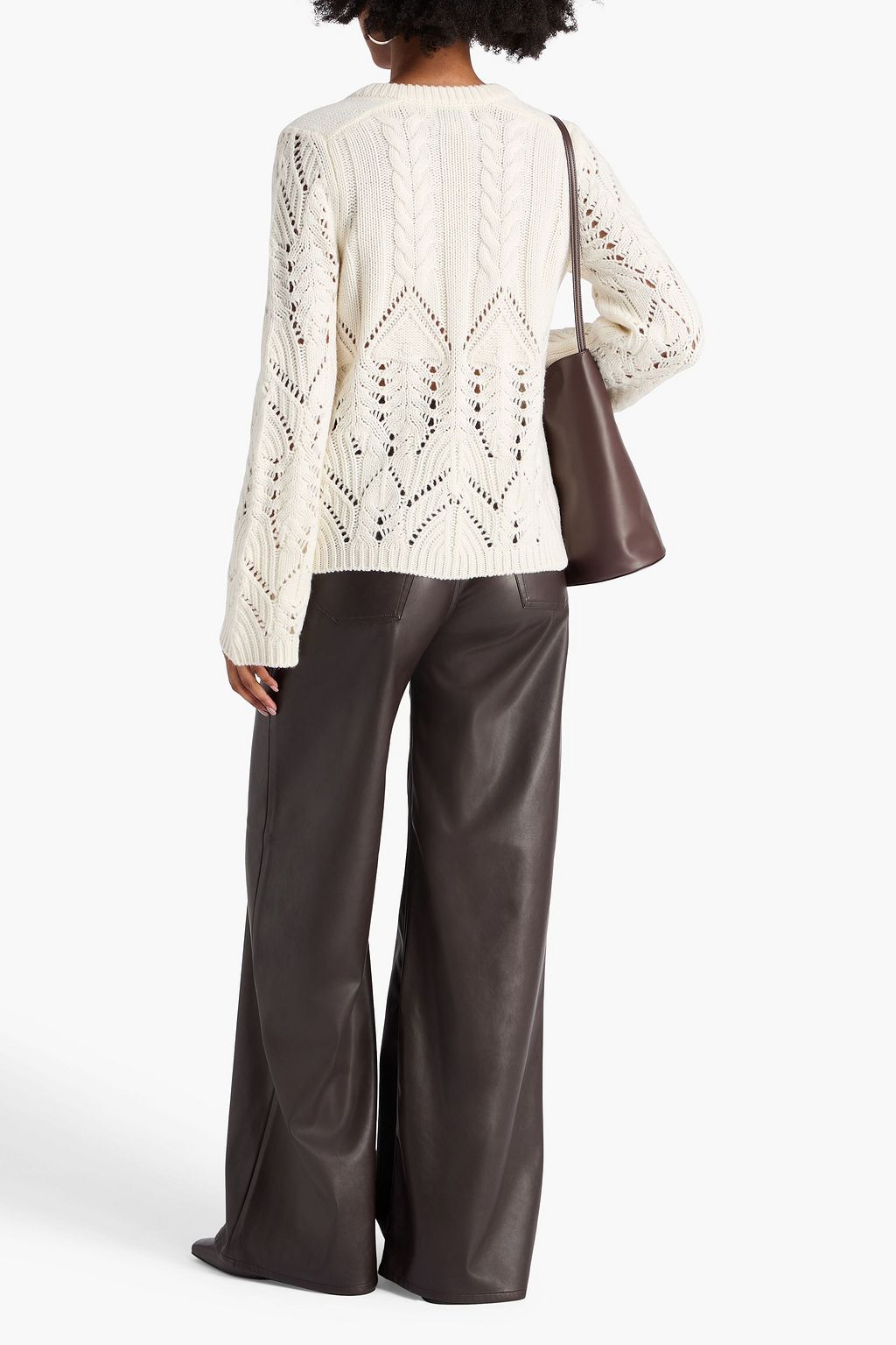 LOULOU STUDIO Frutos pointelle-knit merino wool and cashmere-blend cardigan