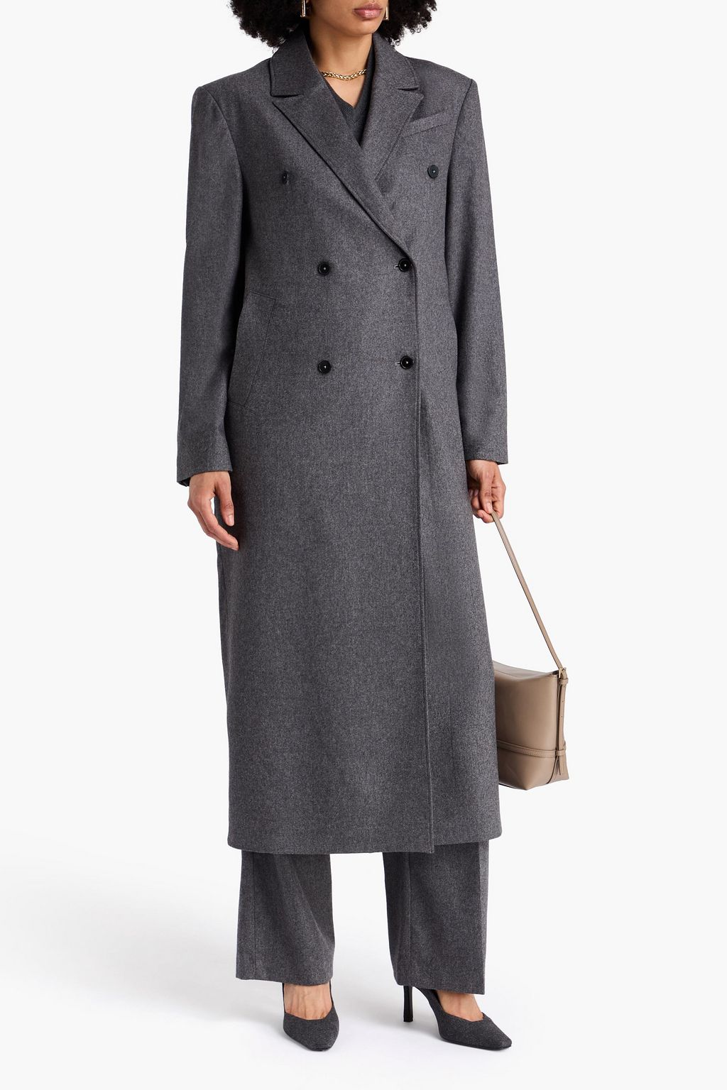 LOULOU STUDIO Zeno double-breasted wool-blend flannel coat