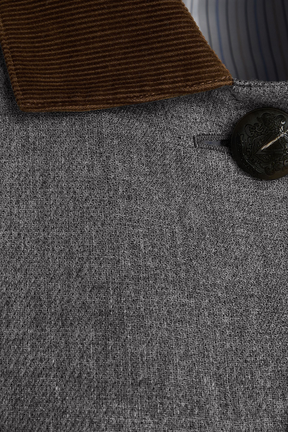 Veronica Beard Freya Dickey Corduroy-trimmed Felt Coat In Gray