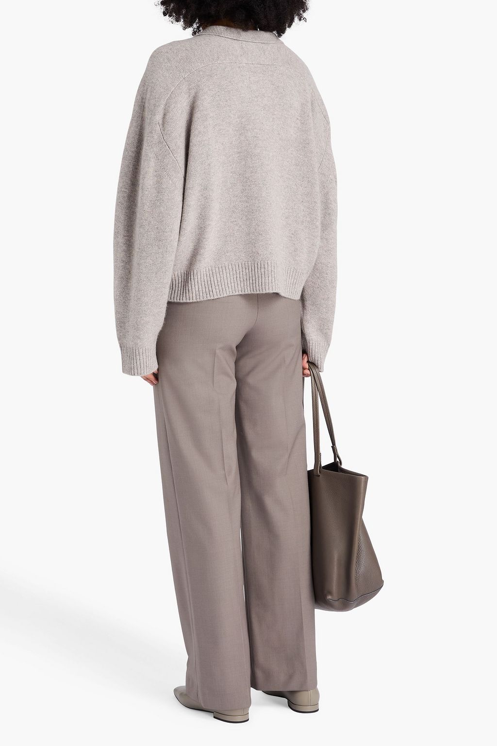 LOULOU STUDIO Homere mélange cashmere polo sweater