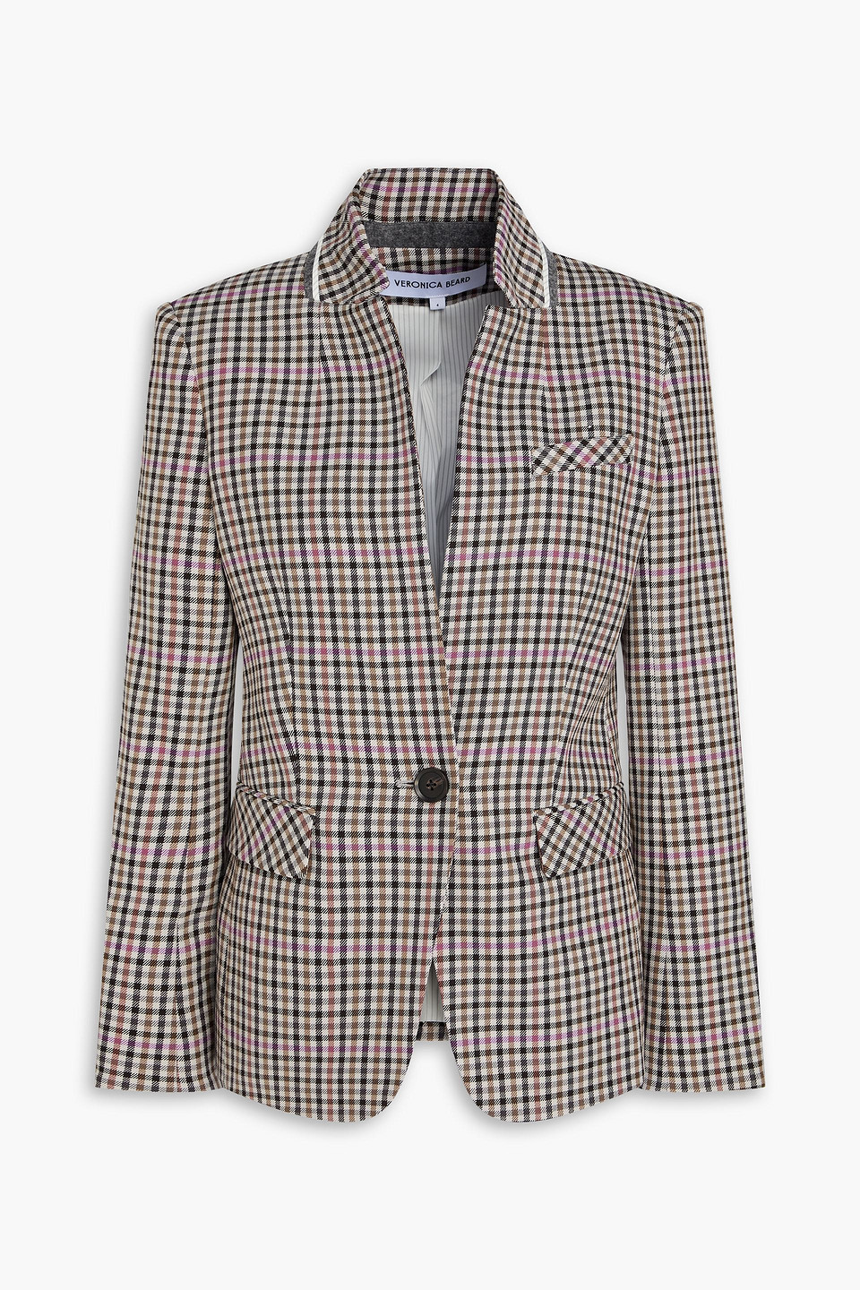 Veronica Beard Katie Dickey Checked Twill Blazer In Multi