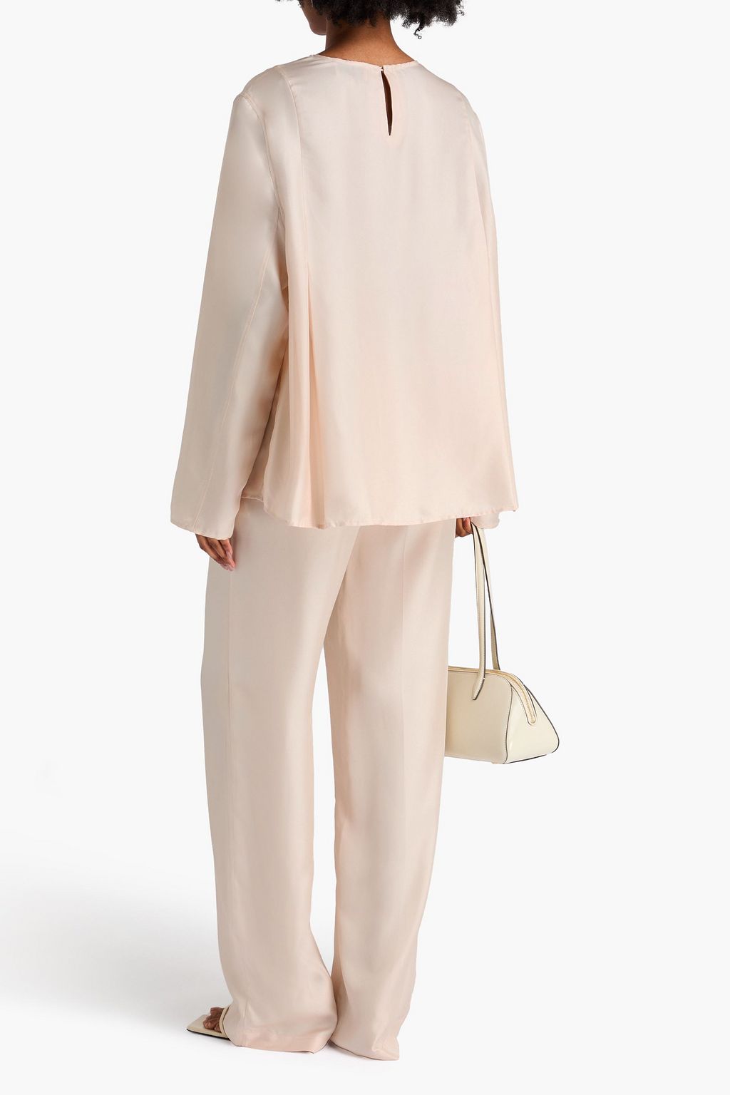 LOULOU STUDIO シルクツイル トップス プリーツ入り