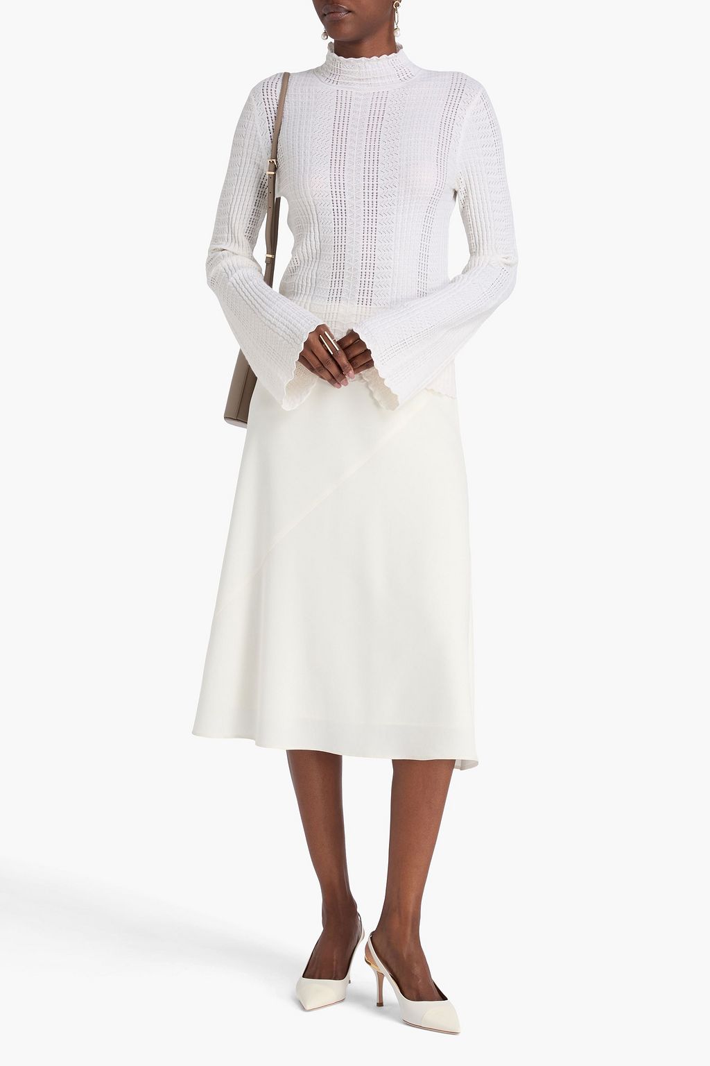 LOULOU STUDIO Orion pointelle-knit wool-blend turtleneck sweater