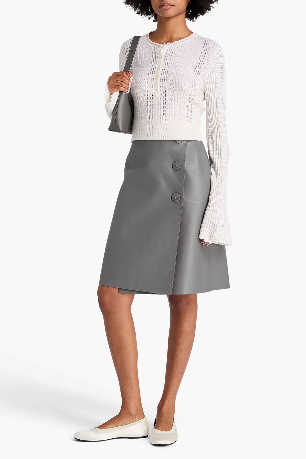 LOULOU STUDIO Zoe Pullover aus einer Wollmischung in Pointelle-Strick