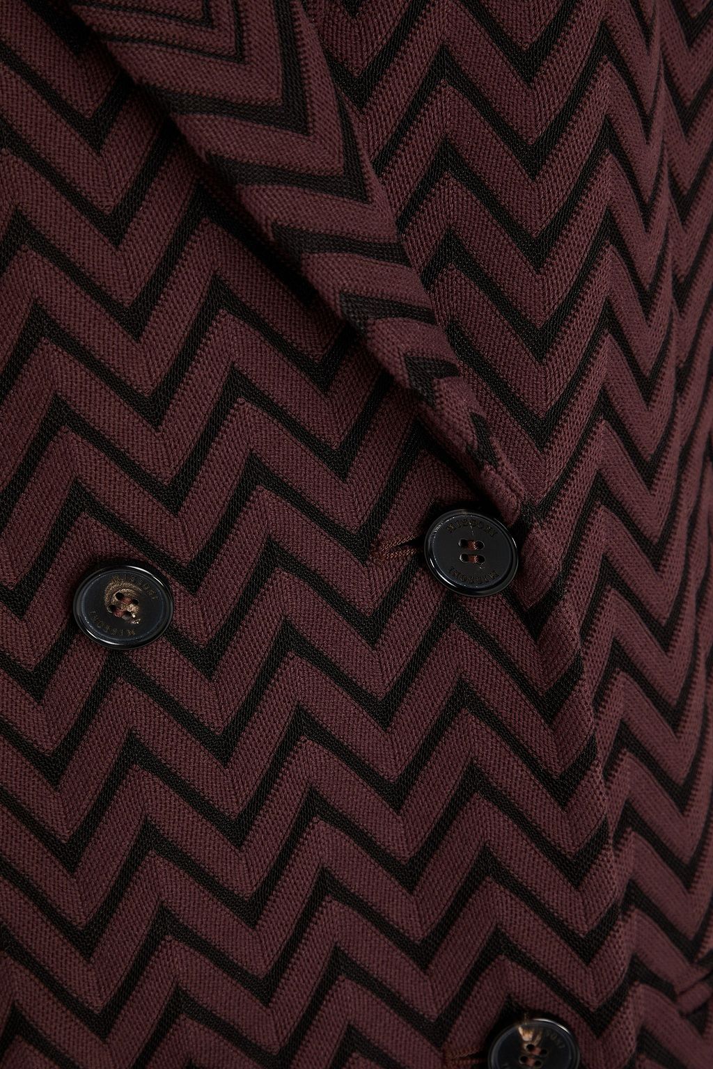 MISSONI Double-breasted jacquard-knit cotton-blend blazer