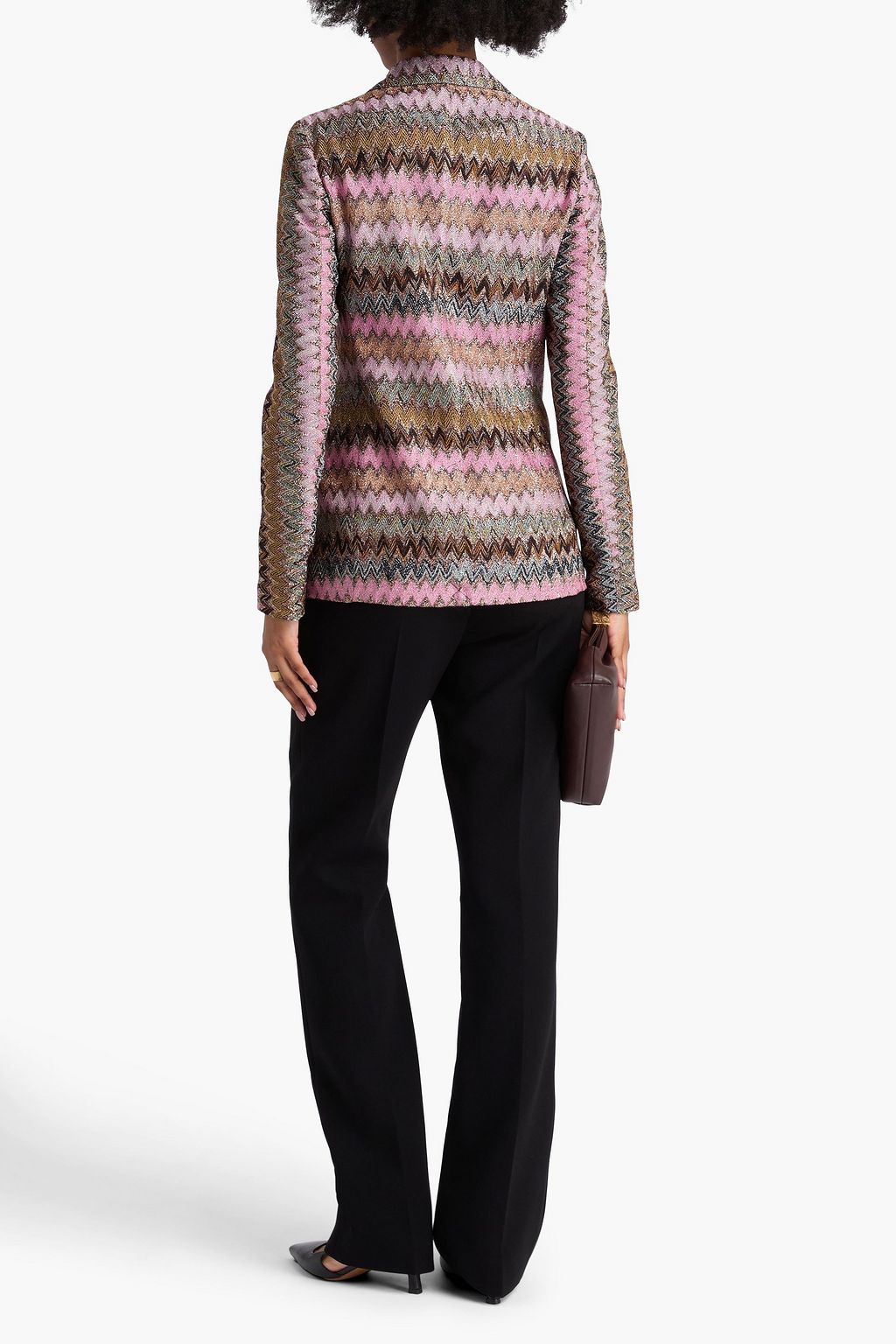 MISSONI Metallic crochet-knit blazer